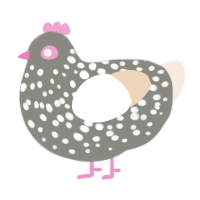 A ash and cream chicken with a speckle pattern