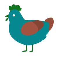A teal and russet chicken