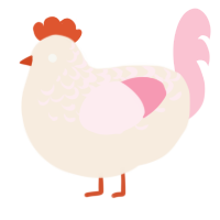 A cream and rose chicken with a half-lace pattern