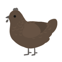 A bark chicken with a half-lace pattern