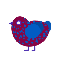 (unnamed), a maroon and ultramarine chicken with a speckle pattern