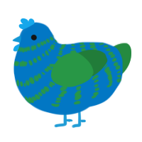 A sapphire and viridian chicken with a bar pattern