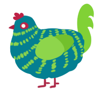 A sea and grass chicken with a bar pattern