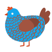A sky and russet chicken with a lace pattern