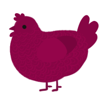 A maroon chicken with a double-lace pattern