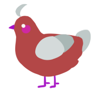 A red and silver chicken