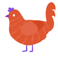 A vermilion chicken with a bar pattern
