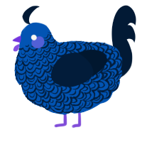 A ultramarine and tumblr chicken with a double-lace pattern