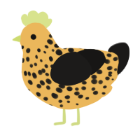 A honey and sable chicken with a speckle pattern