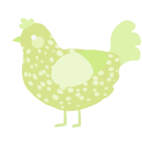 A lemon and apple chicken with a speckle pattern
