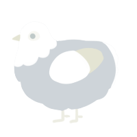 A mist and white chicken with a head pattern