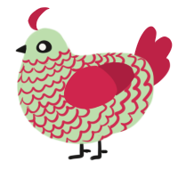 (unnamed), a gluppy and crimson chicken with a lace pattern