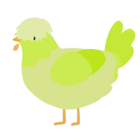 A lemon and lime chicken with a head pattern