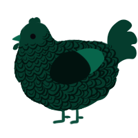 A rose chicken with a double-lace pattern