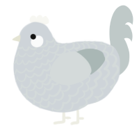 A mist and silver chicken with a lace pattern
