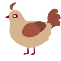 A beige and russet chicken