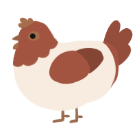 A cream and russet chicken with a head pattern