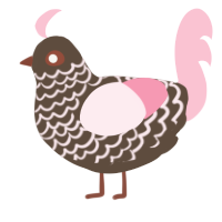 A bark and rose chicken with a lace pattern
