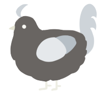 A grey and mist chicken