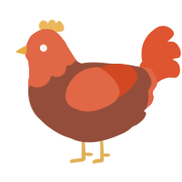 A russet and vermilion chicken with a head pattern