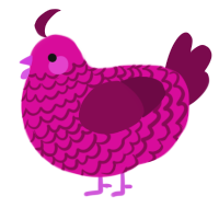 A fuchsia and wine chicken with a lace pattern
