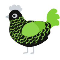 A black and grass chicken with a lace pattern
