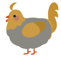 A ash and gold chicken with a head pattern