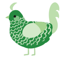 A viridian and gluppy chicken with a lace pattern