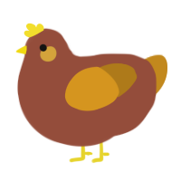 A russet and ochre chicken