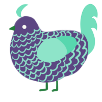A overcast and mint chicken with a lace pattern