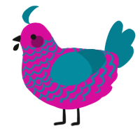 A fuchsia and sea chicken with a lace pattern