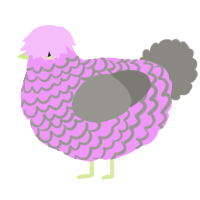 A lavender and ash chicken with a lace pattern