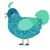 A sea and spring chicken with a double-lace pattern