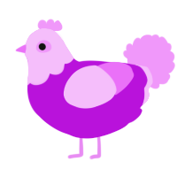 A amethyst and lavender chicken with a head pattern