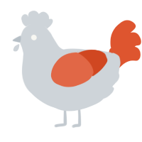 A mist and vermilion chicken