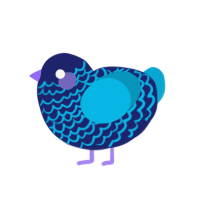 Bluescale, a navy and cerulean chicken with a lace pattern