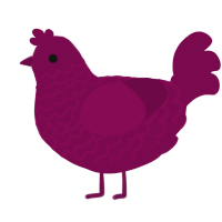 A wine chicken with a lace pattern