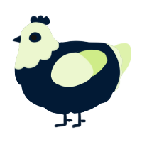 A tumblr and apple chicken with a head pattern