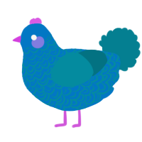 A sapphire and sea chicken with a double-lace pattern