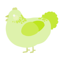 A apple and lime chicken with a neck-speckle pattern