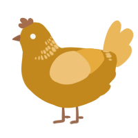 A ochre and honey chicken with a neck-band pattern