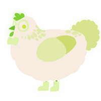 A cream and lemon chicken with a neck-speckle pattern