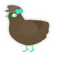 A bark chicken with a half-lace pattern