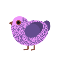 bouquet, a lavender and overcast chicken with a double-lace pattern