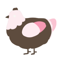 A bark and rose chicken with a head pattern