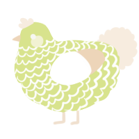A lemon and cream chicken with a lace pattern