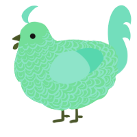 A spring and mint chicken with a double-lace pattern