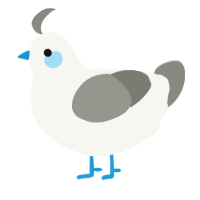 A white and ash chicken