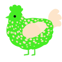 A amethyst and tumblr chicken with a speckle pattern