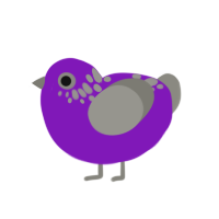 Asher, a violet and ash chicken with a neck-speckle pattern